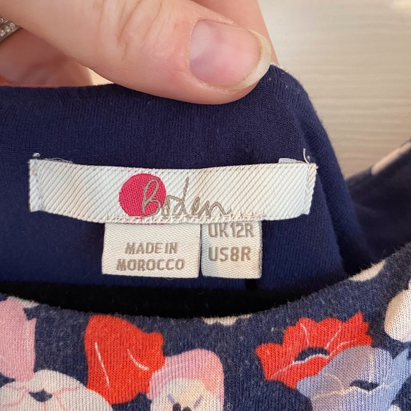 Biden Marina Jersey Dress - Size 8R — Navy Poppy Meadow - Picture 3 of 3